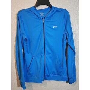 ASICS Women's Blue Workout Jacket, Size Medium M, Great Condition, Thumb Holes